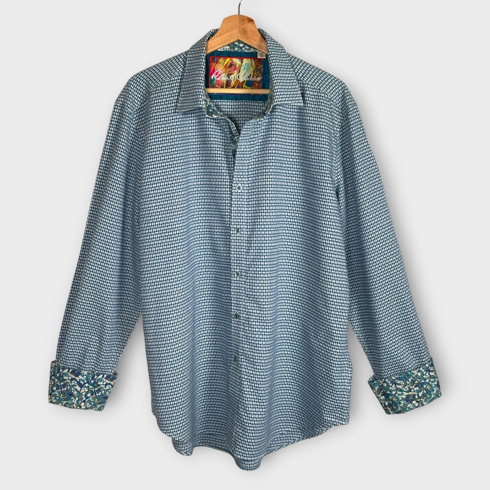 ROBERT GRAHAM Knowledge Wisdom Truth Button Up Shirt XL Classic Fit Reverse Cuff